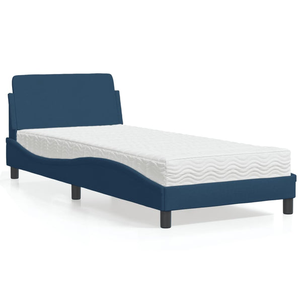 vidaXL Bed with Mattress "Dover" Blue 80x200 cm Fabric