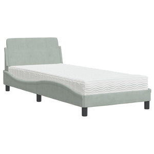 vidaXL Bed with Mattress "Dover" Light Grey 80x200 cm Velvet
