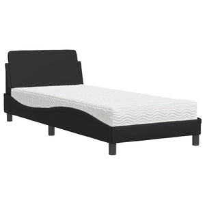 vidaXL Bed with Mattress "Dover" Black 80x200 cm Faux Leather