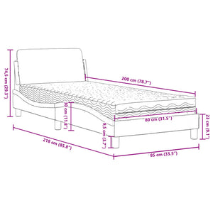 vidaXL Bed with Mattress "Dover" Black 80x200 cm Faux Leather
