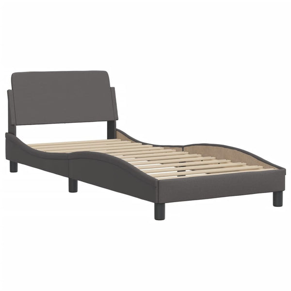 vidaXL Bed with Mattress "Dover" Grey 80x200 cm Faux Leather