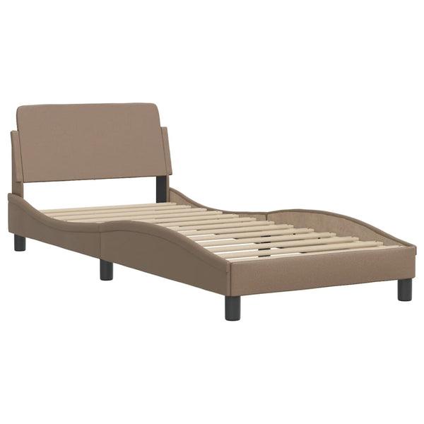 vidaXL Bed with Mattress "Dover" Cappuccino Brown 80x200 cm Faux Leather