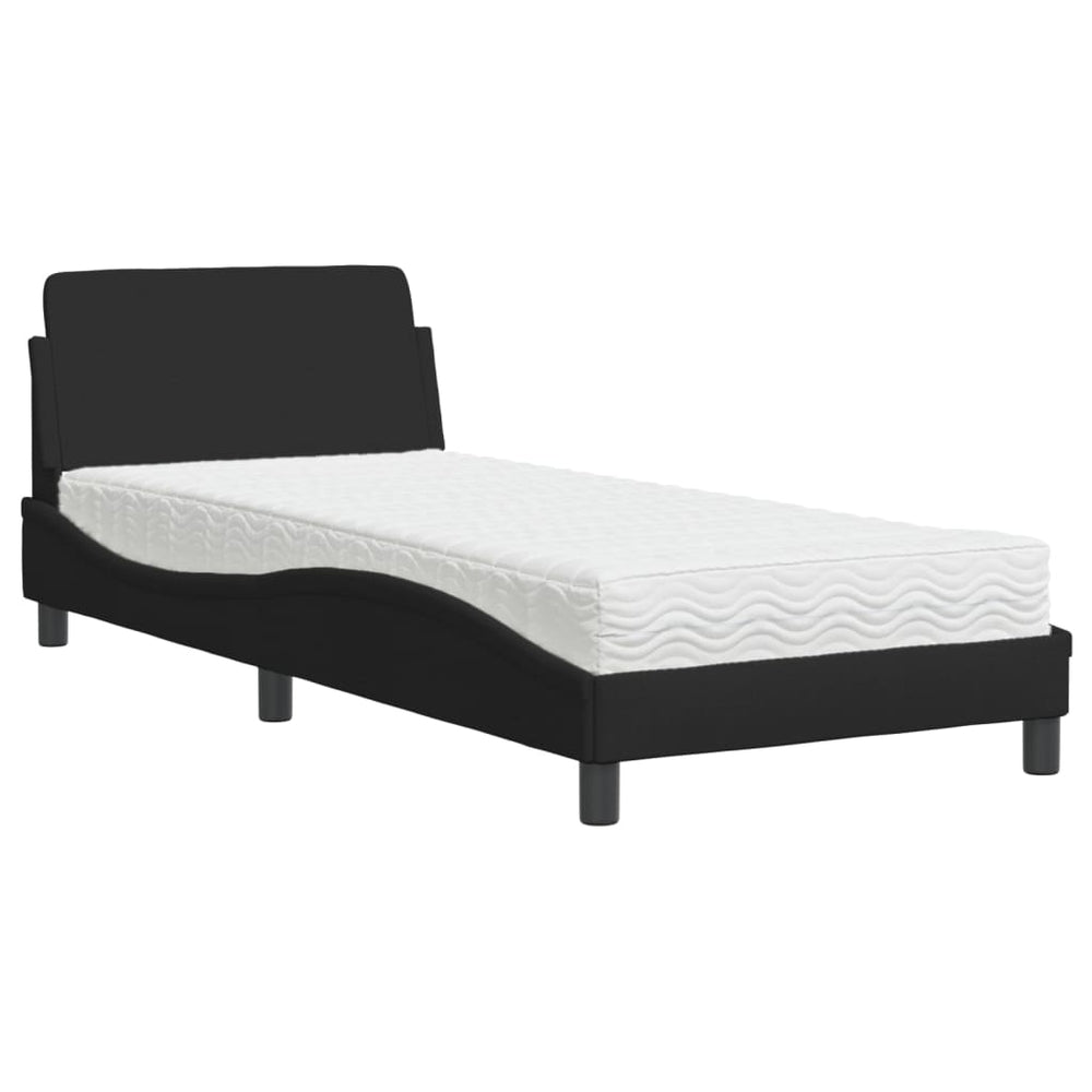 vidaXL Bed with Mattress "Dover" Black 90x190 cm Fabric