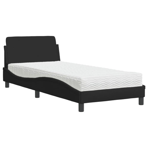 vidaXL Bed with Mattress "Dover" Black 90x190 cm Fabric