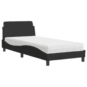 vidaXL Bed with Mattress "Dover" Black 90x190 cm Velvet