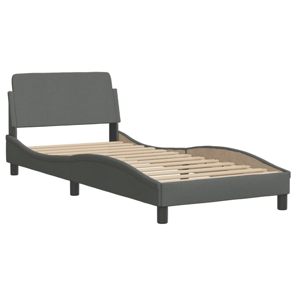 vidaXL "Dover" Bed with Mattress Dark Grey 90x200 cm Fabric