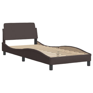 vidaXL Bed with Mattress "Dover" Dark Brown 90x200 cm Fabric