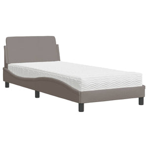 vidaXL Bed with Mattress "Dover" Taupe 90x200 cm Fabric