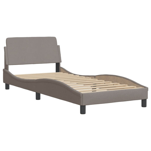 vidaXL Bed with Mattress "Dover" Taupe 90x200 cm Fabric