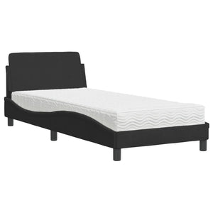 vidaXL Bed with Mattress "Dover" Black 90x200 cm Velvet