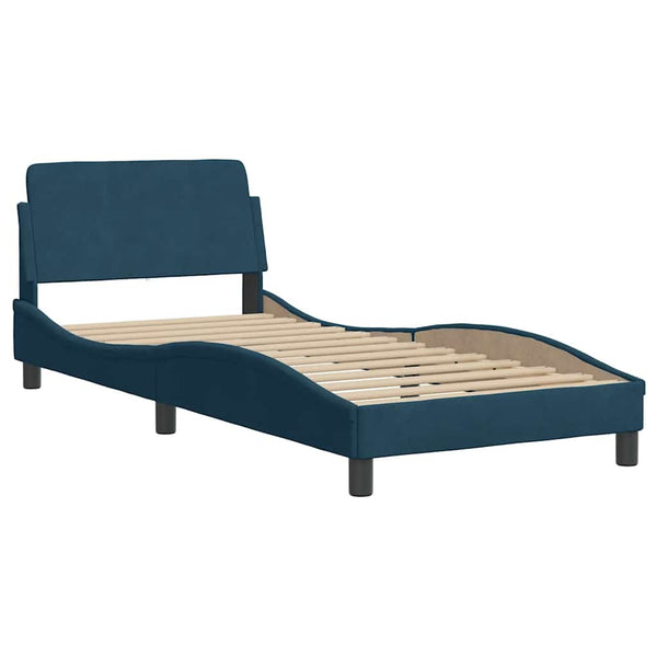 vidaXL Bed with Mattress "Dover" Blue 90x200 cm Velvet