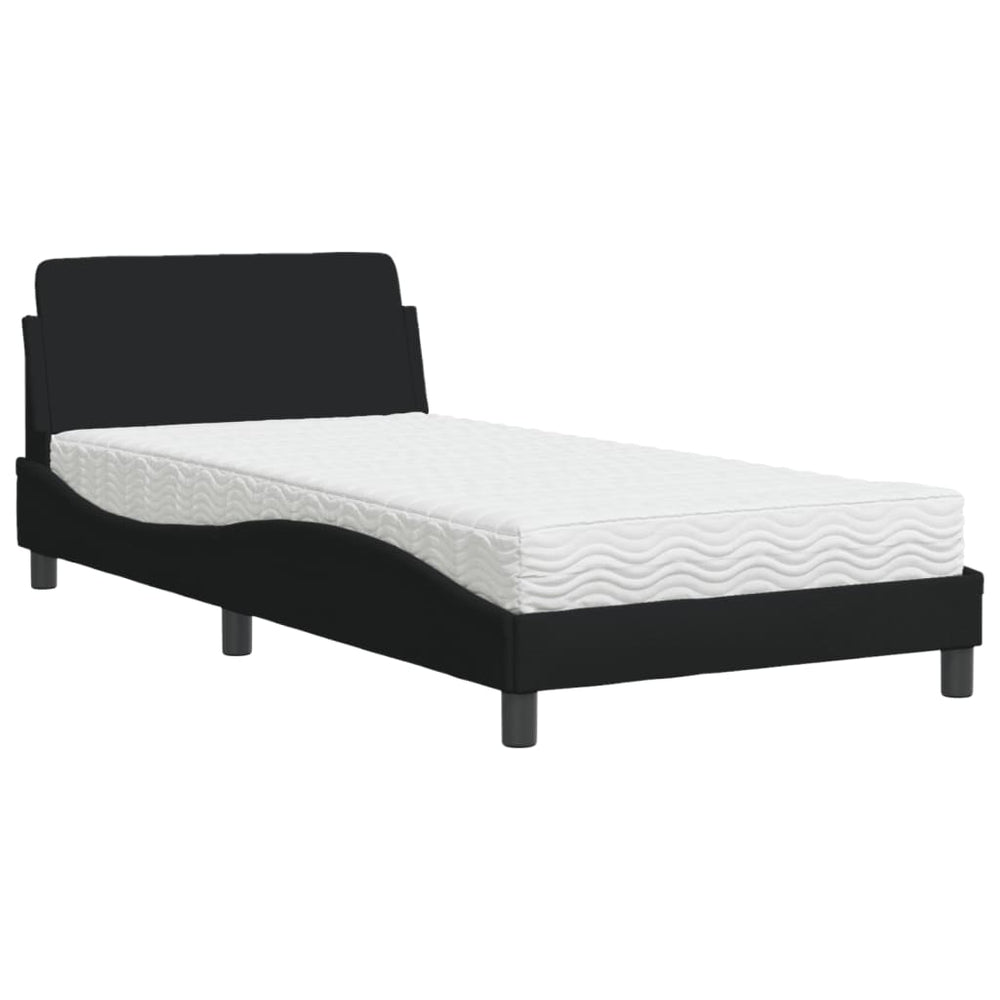 vidaXL Bed with mattress "Dover" Black 100x200 cm Fabric