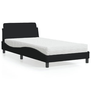 vidaXL Bed with mattress "Dover" Black 100x200 cm Fabric