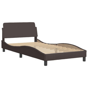vidaXL Bed with Mattress "Dover" Dark Brown 100x200 cm Fabric