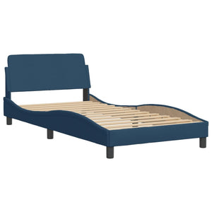 vidaXL Bed with Mattress "Dover" Blue 100x200 cm Fabric