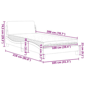 vidaXL Bed with Mattress "Dover" Dark Green 100x200 cm Velvet