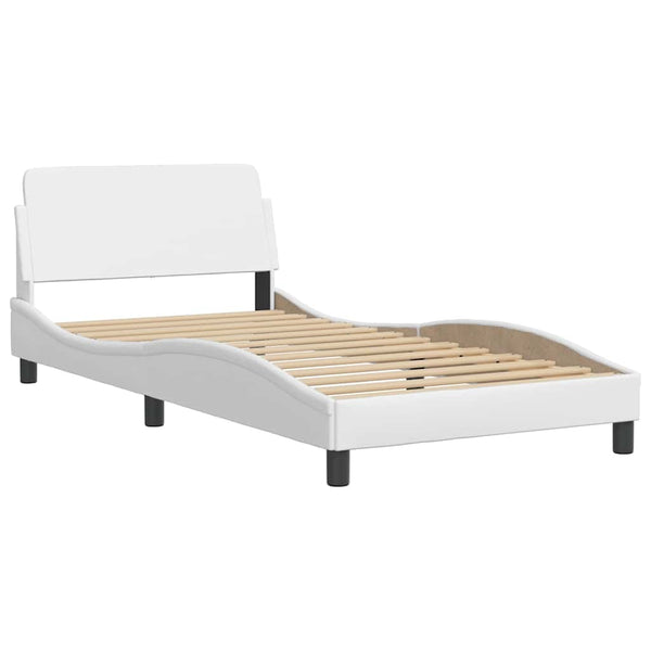 vidaXL Bed with mattress "Dover" White 100x200 cm Faux leather