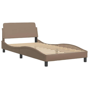 vidaXL "Dover" Bed with Mattress Cappuccino Brown 100x200 cm Faux Leather