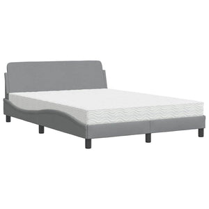 vidaXL "Dover" Bed with Mattress Light Grey 120x200 cm Fabric