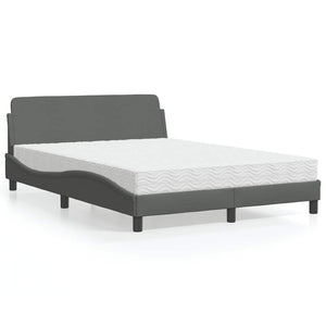 vidaXL Bed with Mattress "Dover" Dark Grey 120x200 cm Fabric