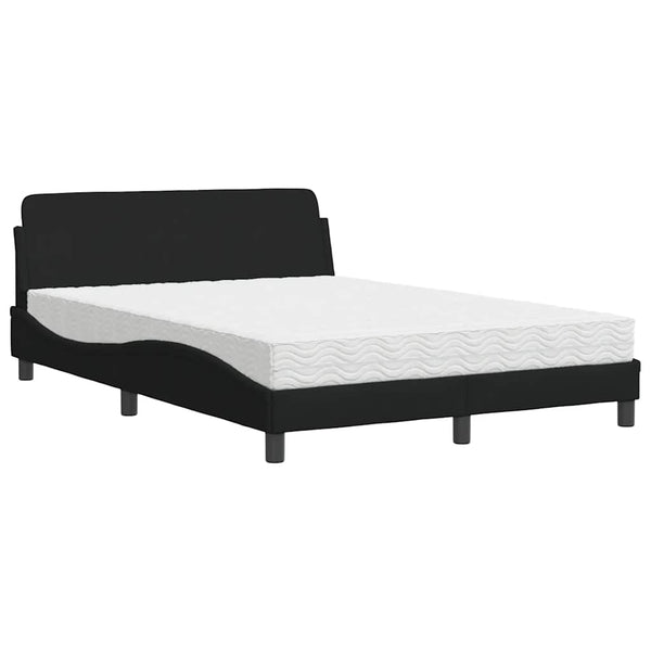 vidaXL Bed with Mattress "Dover" Black 120x200 cm Fabric