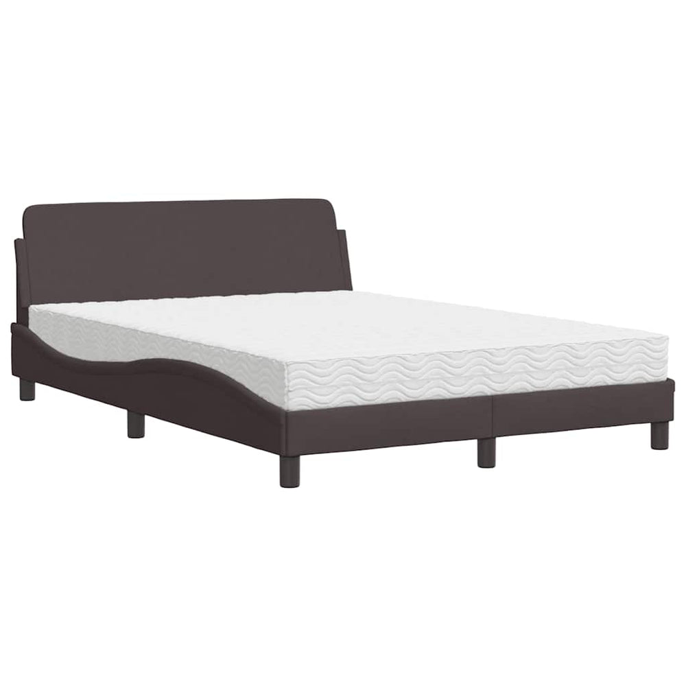 vidaXL Bed with Mattress "Dover" Dark Brown 120x200 cm Fabric