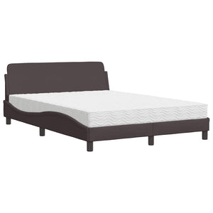 vidaXL Bed with Mattress "Dover" Dark Brown 120x200 cm Fabric