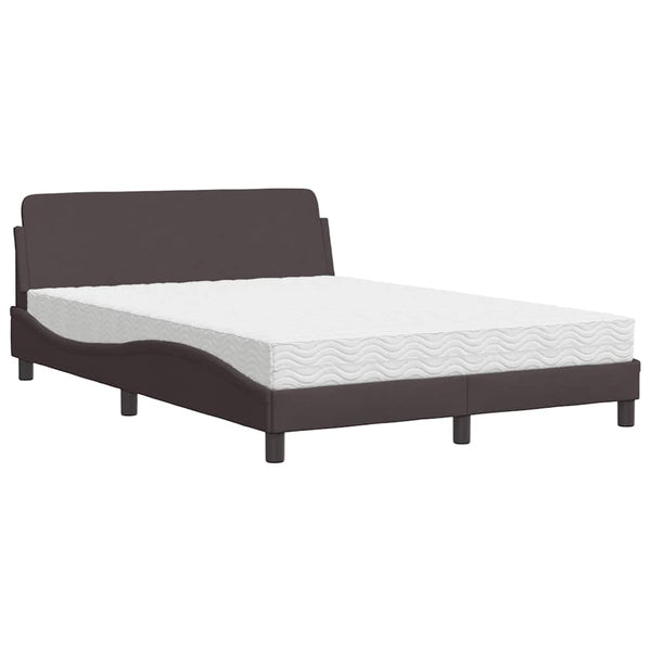 vidaXL Bed with Mattress "Dover" Dark Brown 120x200 cm Fabric