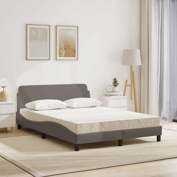 vidaXL Bed with Mattress "Dover" Taupe 120x200 cm Fabric