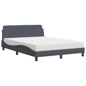 vidaXL Bed with Mattress "Dover" Dark Grey 120x200 cm Velvet