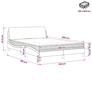 vidaXL Bed with Mattress "Dover" Dark Grey 120x200 cm Velvet