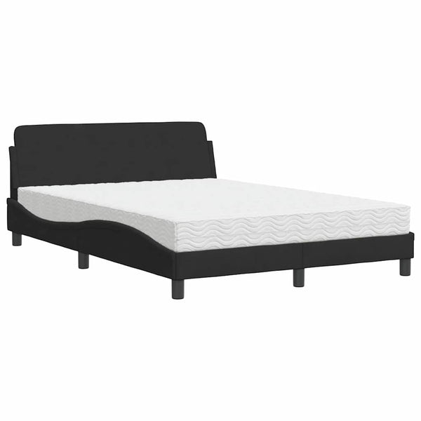 vidaXL Bed with Mattress "Dover" Black 120x200 cm Velvet