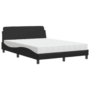 vidaXL Bed with Mattress "Dover" Black 120x200 cm Faux Leather