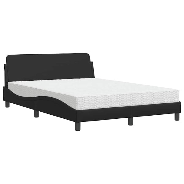 vidaXL Bed with Mattress "Dover" Black 120x200 cm Faux Leather