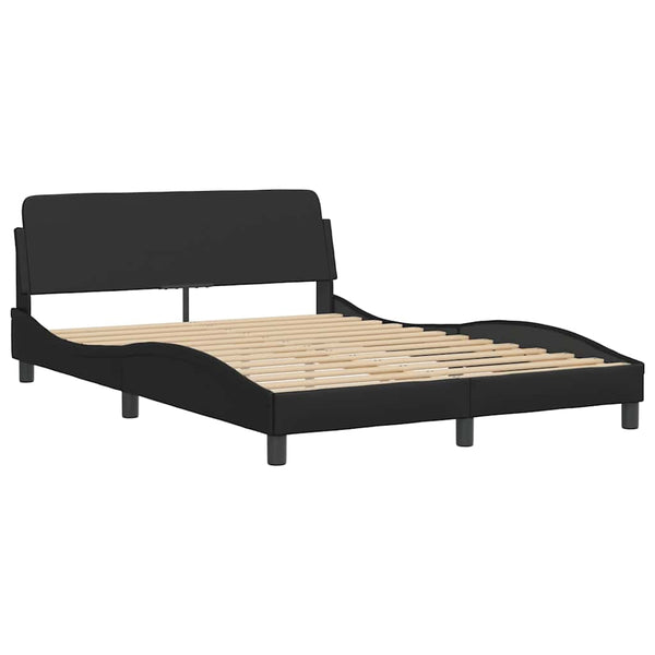vidaXL Bed with Mattress "Dover" Black 120x200 cm Faux Leather