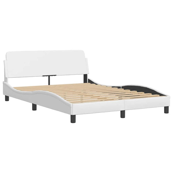 vidaXL "Dover" Bed with Mattress White 120x200 cm Faux Leather