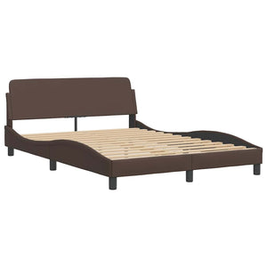 vidaXL "Dover" Bed with Mattress Brown 120x200 cm Faux Leather