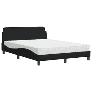 vidaXL Bed with Mattress "Dover" Black 140x190 cm Fabric