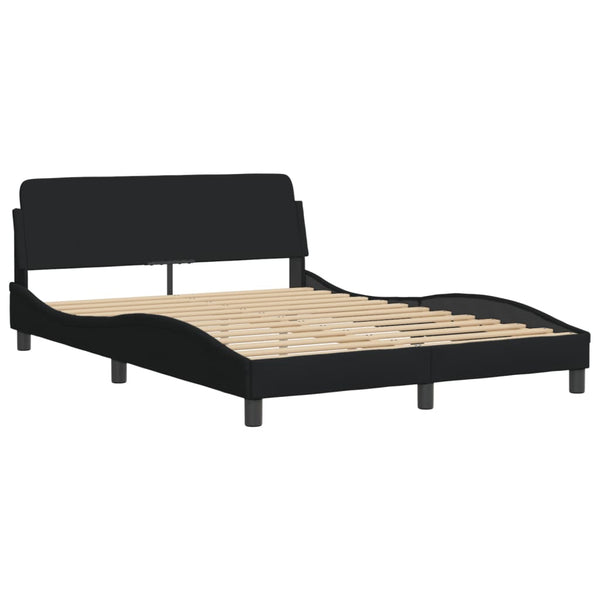 vidaXL Bed with Mattress "Dover" Black 140x190 cm Fabric