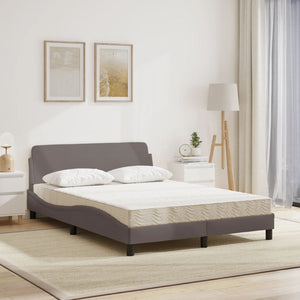 vidaXL Bed with Mattress "Dover" Taupe 140x190 cm Fabric