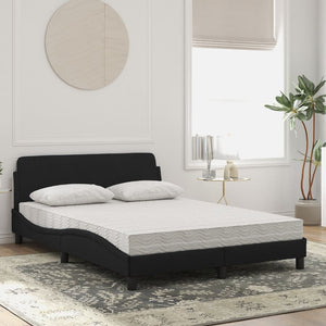 vidaXL Bed with Mattress "Dover" Black 140x190 cm Velvet
