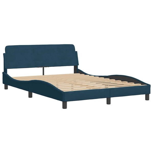 vidaXL Bed with Mattress "Dover" Blue 140x190 cm Velvet