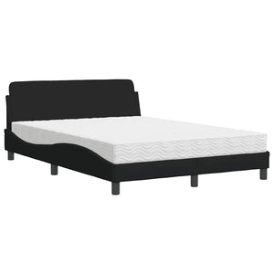 vidaXL Bed with Mattress "Dover" Black 140x200 cm Fabric