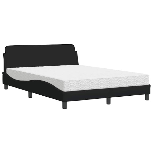 vidaXL Bed with Mattress "Dover" Black 140x200 cm Fabric