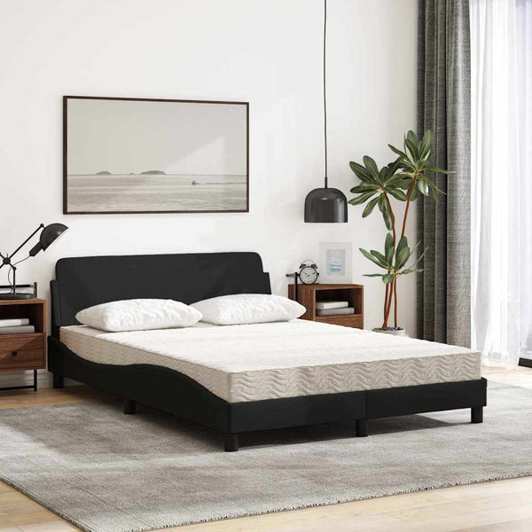 vidaXL Bed with Mattress "Dover" Black 140x200 cm Fabric