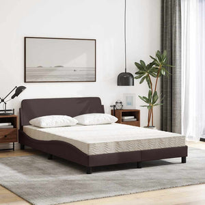 vidaXL Bed with Mattress "Dover" Dark Brown 140x200 cm Fabric