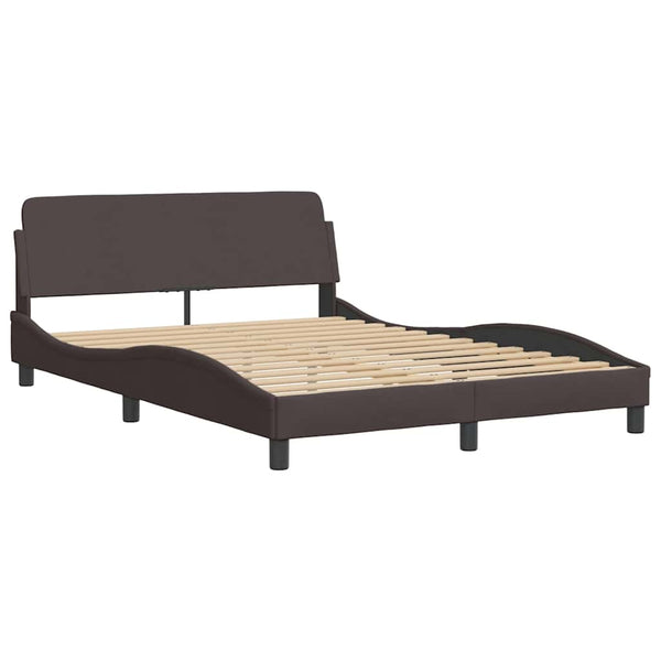 vidaXL Bed with Mattress "Dover" Dark Brown 140x200 cm Fabric