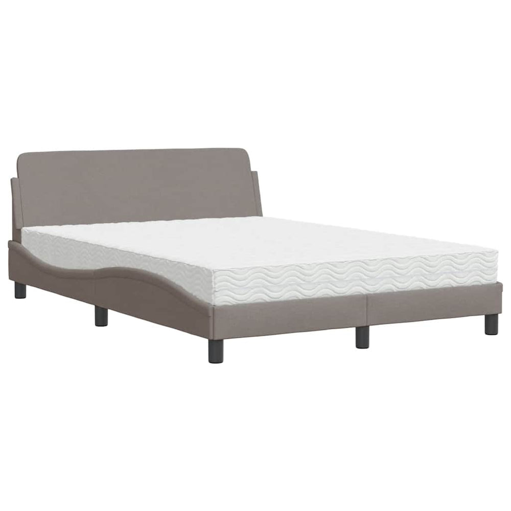 vidaXL Bed with Mattress "Dover" Taupe 140x200 cm Fabric