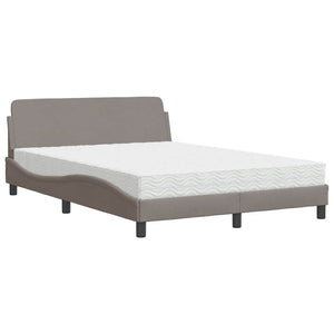 vidaXL Bed with Mattress "Dover" Taupe 140x200 cm Fabric
