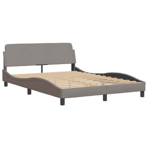vidaXL Bed with Mattress "Dover" Taupe 140x200 cm Fabric